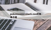 pokemonmemhack.exe的简单介绍