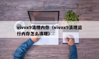 vivox9清理内存（vivox9清理运行内存怎么清理）