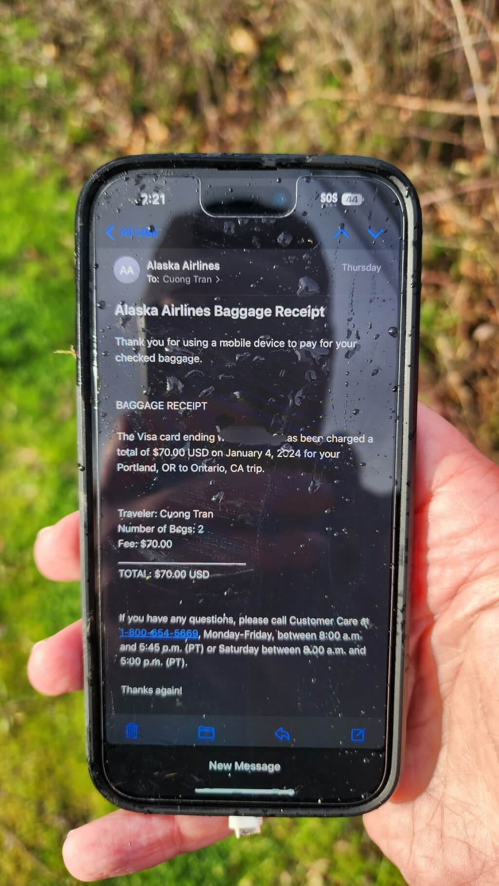 阿拉斯加航空掉舱门 iPhone从5000米高空跌落屏幕无裂痕